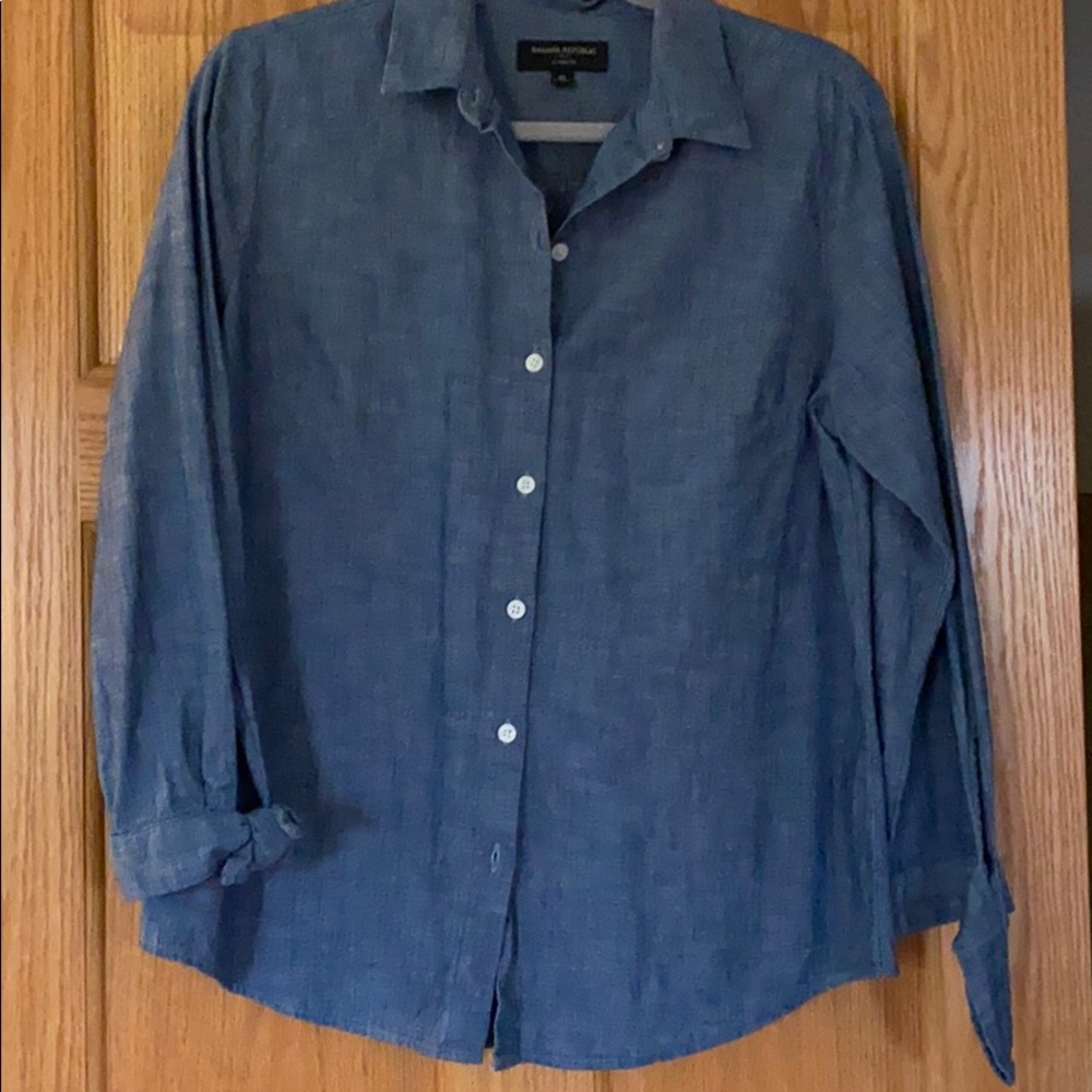 Button Down Denim Blouse - image 1